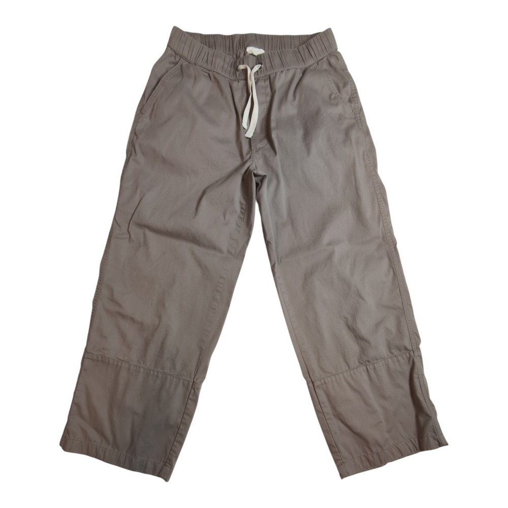 Pact Daily Twill Crop Pant Women Small Organic Cotton Stretch Drawstring Casual